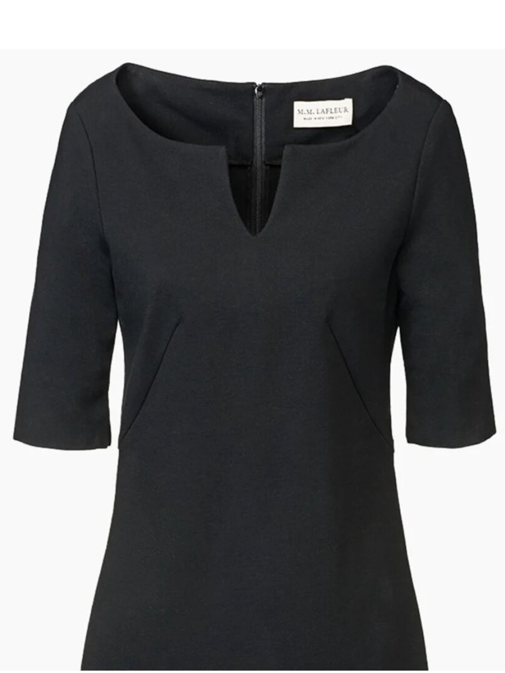 MM Lafleur Navy Blue Mid Length Sleeve Sheath Dress - Picture 4 of 6